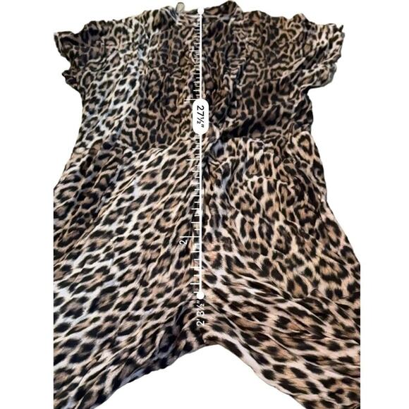 Zara Leopard Print Short Sleeve Cropped Jumpsuit Sz M Bloggers Favorite - Picture 12 of 13